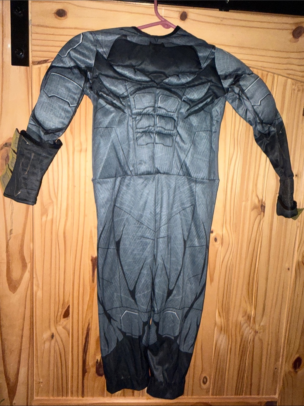 Kids Black Batman Padded Superhero Halloween Costume with Printed Armor. No mask